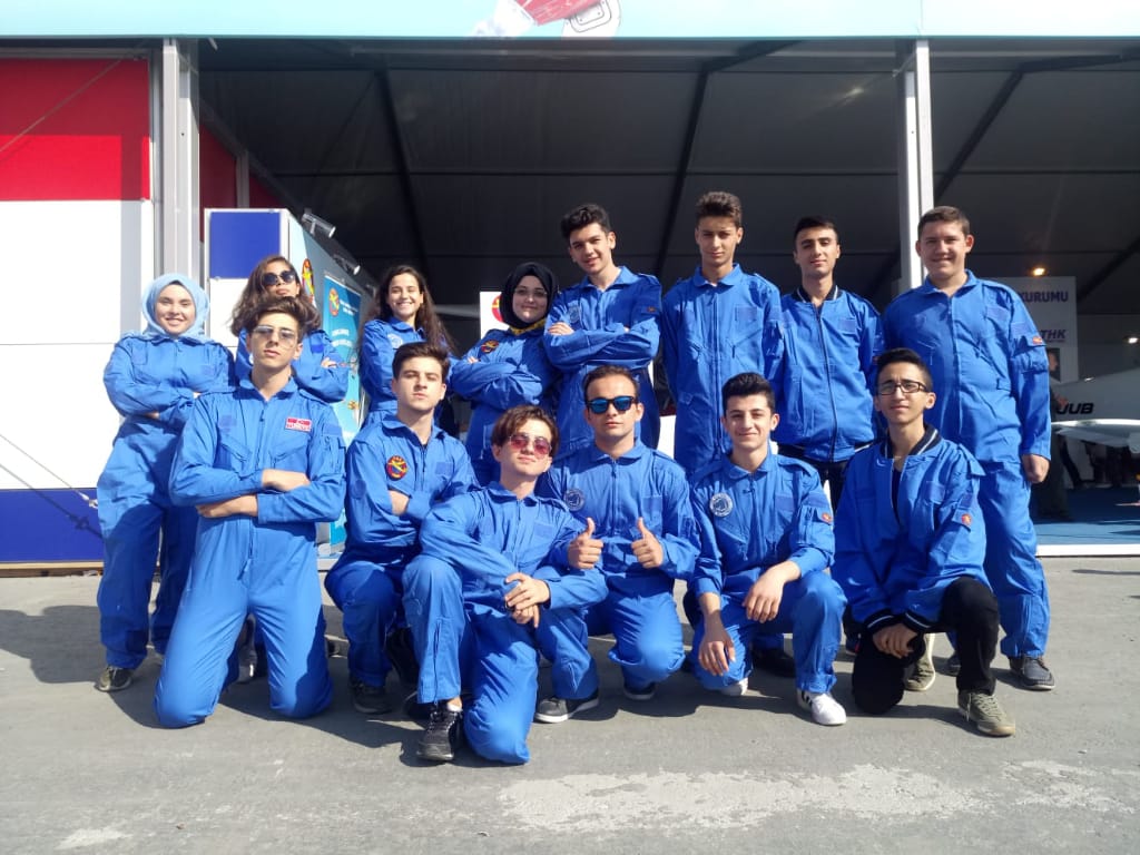 With fellow Turkish Aeronautical Association members at an aviation event
